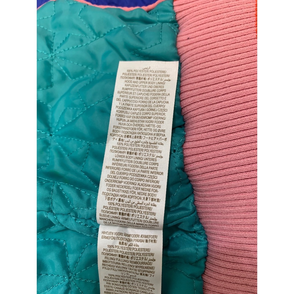 Boden Star Colorblock Puffer Jacket Girls 7-8Y Multi-Color Sherpa Lined Hood - Picture 10 of 13